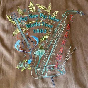 TOMMY BAHAMA Vintage Men's Silk Embroidered Jazz Camp Shirt Size: XL